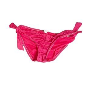 Mossimo S Hot Pink Low Rise Bikini Bottom Hipster Tie Side Accent Summer Beach